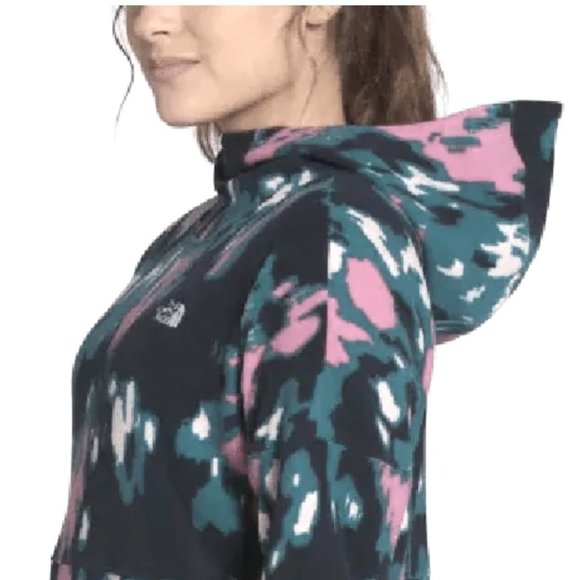 the North Face TKA Glacier Pullover Hoodie in Mallard Blue Abstract Ikat Print M - Picture 2 of 11